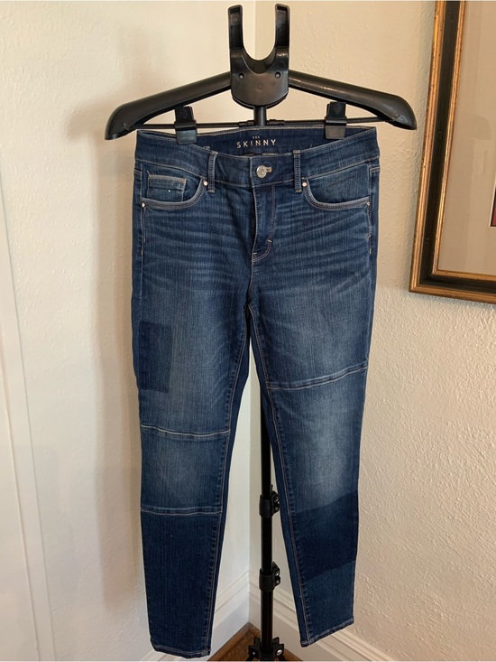 White House Black Market Denim - White House Black Market Skinny Women's Dark Blue Patchwork Jeans
